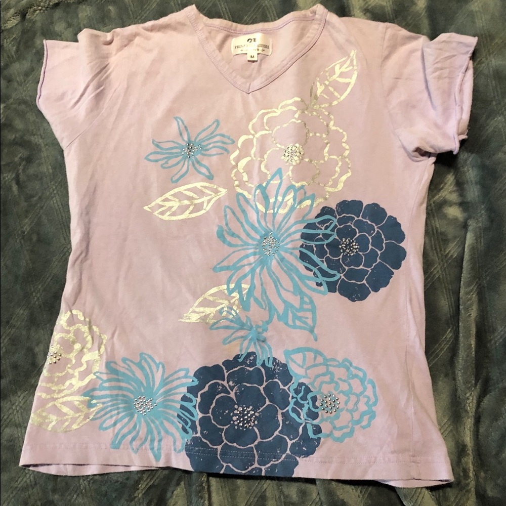 Purple Top with Floral Pattern